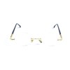 Женские сонцезащитные очки 13247 золотые с прозрачной линзой 
