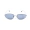 Жіночі сонцезахисні окуляри 13251 срібні з чорною лінзою . Photo 2
