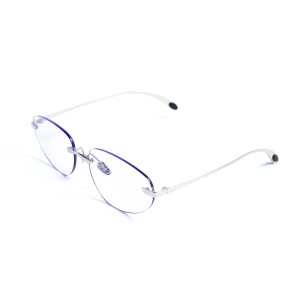 Женские сонцезащитные очки 13253 серебряные с фиолетовой линзой 