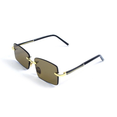 Жіночі сонцезахисні окуляри 13256 золоті з коричневою лінзою 
