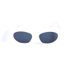 Женские сонцезащитные очки 13310 белые с чёрной линзой 