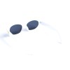 Женские сонцезащитные очки 13310 белые с чёрной линзой 