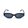 Женские сонцезащитные очки 13337 чёрные с чёрной линзой 
