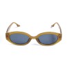 Женские сонцезащитные очки 13424 коричневые с темно-синий линзой 
