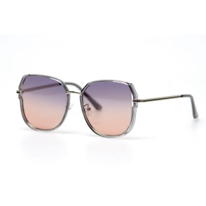Женские сонцезащитные очки 10807 серые с коричневой линзой 