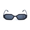 Женские сонцезащитные очки 13432 чёрные с чёрной линзой 