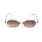 Женские сонцезащитные очки 13434 прозрачные с коричневой линзой . Photo 2