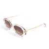 Женские сонцезащитные очки 13434 прозрачные с коричневой линзой 