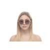 Женские сонцезащитные очки 10809 золотые с коричневой линзой 