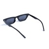Женские сонцезащитные очки 13482 чёрные с чёрной линзой 