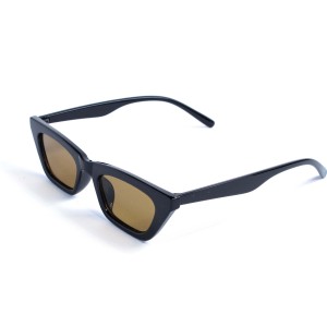 Жіночі сонцезахисні окуляри 13483 чорні з коричневою лінзою 