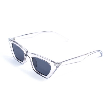 Женские сонцезащитные очки 13484 прозрачные с чёрной линзой 