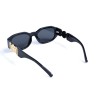 Женские сонцезащитные очки 13495 чёрные с чёрной линзой 