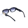 Женские сонцезащитные очки 13496 чёрные с чёрной градиент линзой 
