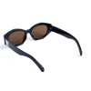 Женские сонцезащитные очки 13503 чёрные с коричневой линзой 