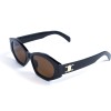 Жіночі сонцезахисні окуляри 13503 чорні з коричневою лінзою 