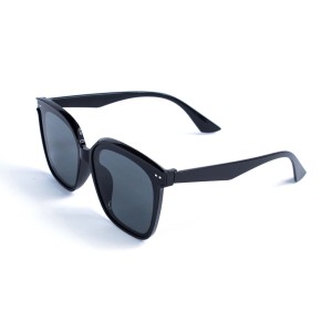 Унісекс сонцезахисні окуляри 13182 чорні з чорною лінзою 