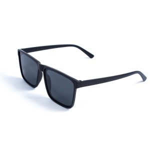 Унісекс сонцезахисні окуляри 13184 чорні з чорною лінзою 