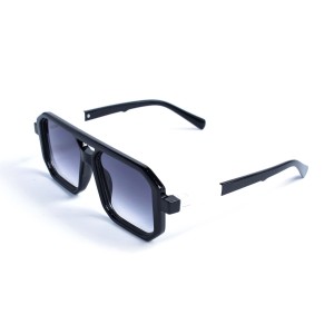 Унісекс сонцезахисні окуляри 13185 чорні з чорною градієнт лінзою 