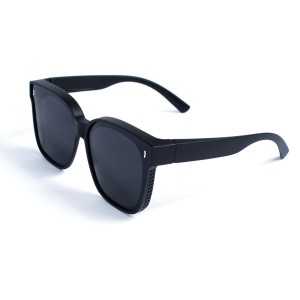Унисекс сонцезащитные очки 13188 чёрные с чёрной линзой 