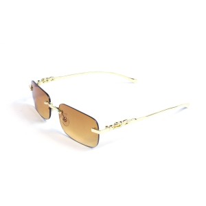 Унісекс сонцезахисні окуляри 13192 золоті з жовтою лінзою 