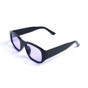 Унісекс сонцезахисні окуляри 13198 чорні з фіолетовою лінзою 