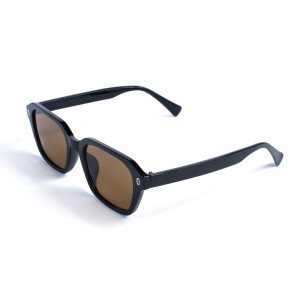 Унисекс сонцезащитные очки 13201 чёрные с коричневой линзой 