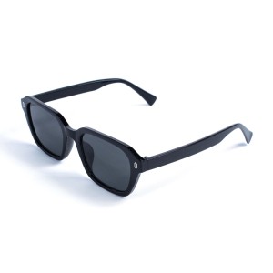 Унисекс сонцезащитные очки 13202 чёрные с чёрной линзой 