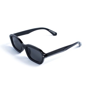 Унисекс сонцезащитные очки 13206 чёрные с чёрной линзой 