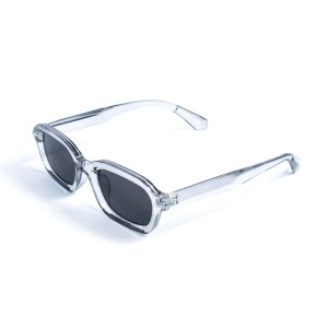Унисекс сонцезащитные очки 13207 прозрачные с чёрной линзой 