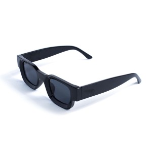 Унисекс сонцезащитные очки 13213 чёрные с чёрной линзой 