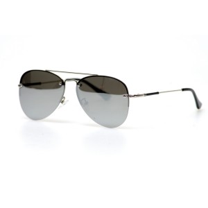 Женские сонцезащитные очки 10813 серебряные с ртутной линзой 