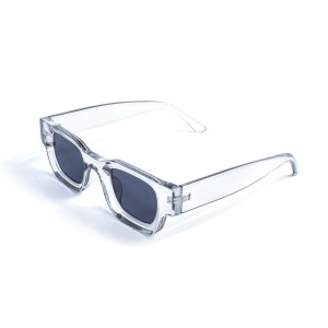 Унісекс сонцезахисні окуляри 13215 прозорі з темно-синьою лінзою 