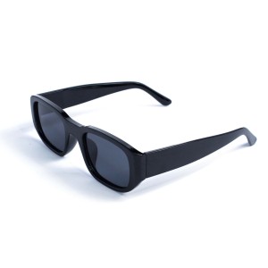 Унисекс сонцезащитные очки 13217 чёрные с чёрной линзой 