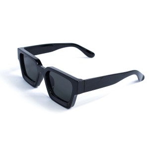 Унисекс сонцезащитные очки 13218 чёрные с чёрной линзой 