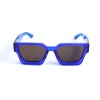 Унісекс сонцезахисні окуляри 13219 коричневі з синьою лінзою 
