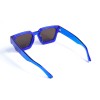 Унісекс сонцезахисні окуляри 13219 коричневі з синьою лінзою 