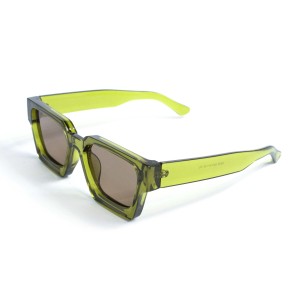 Унісекс сонцезахисні окуляри 13220 коричневі з зеленою лінзою 