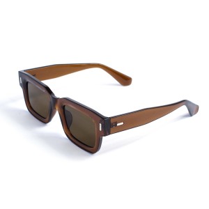 Унісекс сонцезахисні окуляри 13225 коричневі з коричневою лінзою 