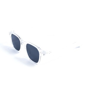 Унисекс сонцезащитные очки 13234 прозрачные с чёрной линзой 