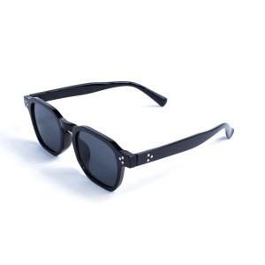 Унисекс сонцезащитные очки 13236 чёрные с чёрной линзой 