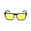 Унисекс сонцезащитные очки 13265 чёрные с жёлтой линзой 