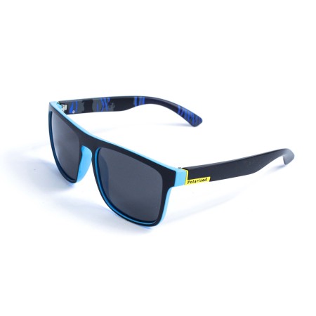 Унисекс сонцезащитные очки 13268 синие с чёрной линзой 