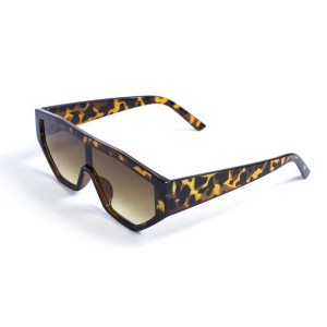 Унисекс сонцезащитные очки 13272 леопардовые с жёлтой линзой 