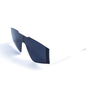 Унисекс сонцезащитные очки 13276 белые с чёрной линзой 