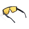 Унисекс сонцезащитные очки 13277 чёрные с жёлтой линзой 