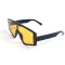 Унисекс сонцезащитные очки 13277 чёрные с жёлтой линзой . Photo 1