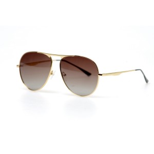 Женские сонцезащитные очки 10817 золотые с коричневой линзой 