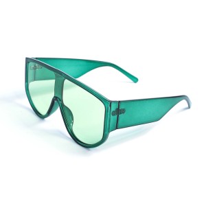 Унисекс сонцезащитные очки 13280 зелёные с зелёной линзой 