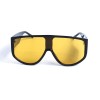 Унисекс сонцезащитные очки 13281 чёрные с жёлтой линзой 